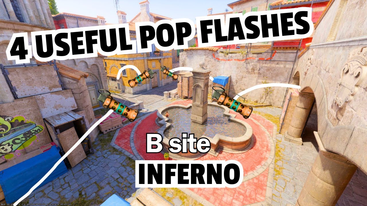 4 POP FLASHES IN 2 MINUTES (CS2 INFERNO B SITE)