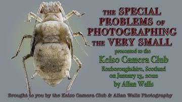The Special Problems of Photographing the Very Small - A Presentation