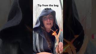 This tree burns even when it’s wet… Maine Bog Witch tip 🌲🔥 #bushcraft #survival #foraging #maine