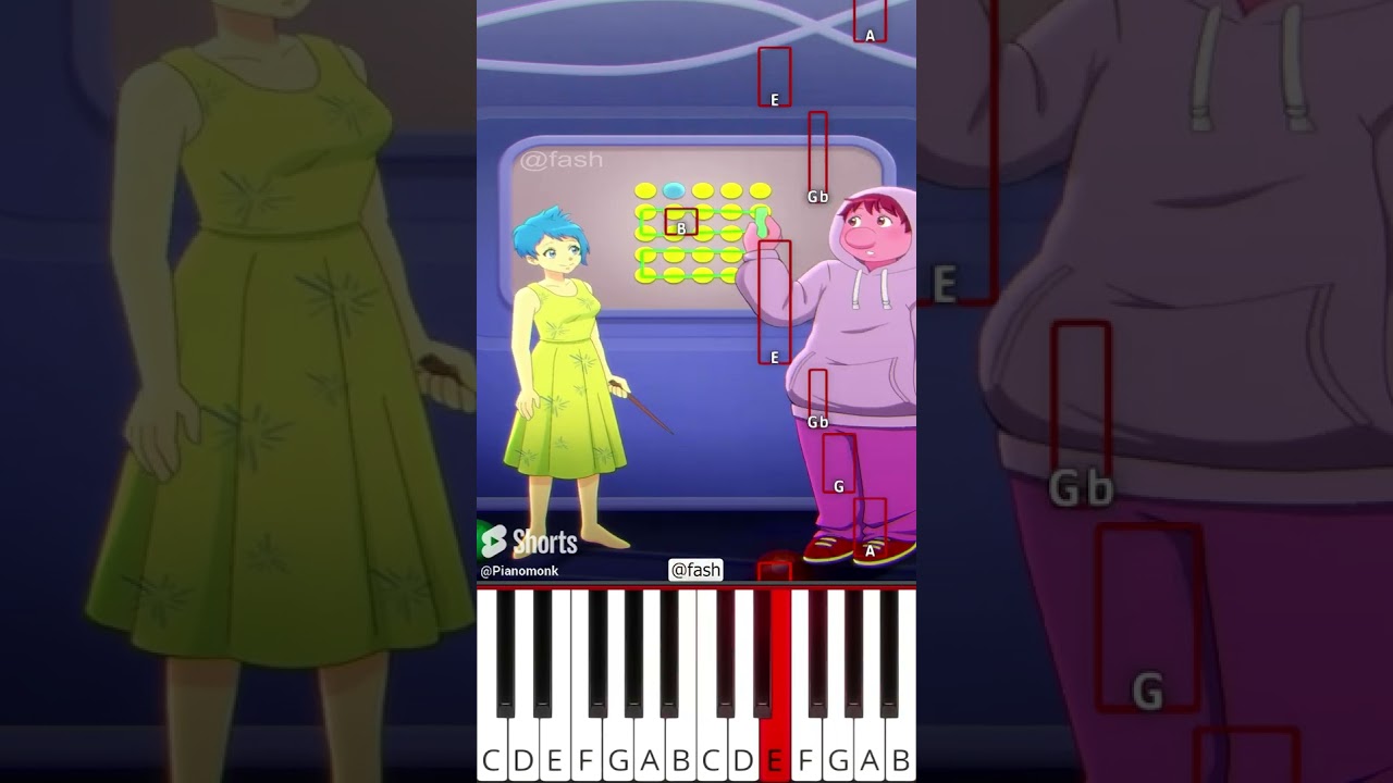 Line Maze Challenge (@fash) Inside Out Animation - Octave Piano Tutorial