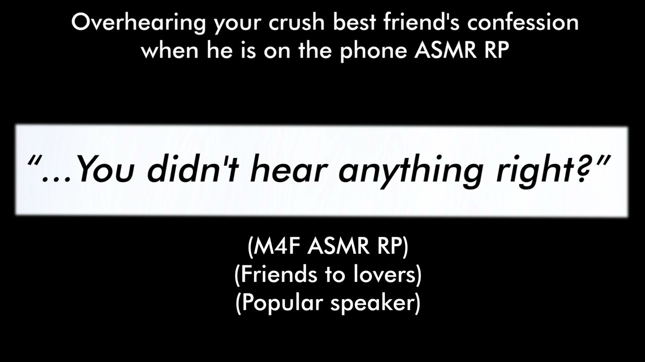 Overhearing your crush best friend's confession (M4F ASMR RP)(Friends to lovers)(Kisses)