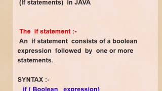 If statements in Java by Dolly Kant