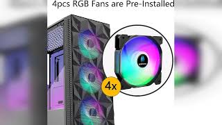 Review: PC Case Pre-Install 4 RGB Fans, ATX Gaming Computer Case with Diamond-Shaped Mesh Fron...
