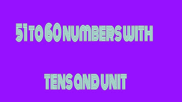 51 to 60 numbers with tens and unit SUB - MATHEMATICS  std 1 st (S.S.THANEKAT)
