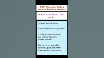 SOFTWARE TESTING : Seven Software Testing Principles : Pesticide paradox