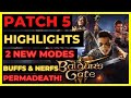 BG3 - PATCH 5 Highlights: 2 NEW Game MODES, PERMADEATH, Buffs &amp; Nerfs!