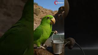 parrot watering on dry trees 😭#parrot #tree#ai #shorts