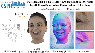 PermutoSDF: Fast Multi-View Reconstruction with Implicit Surfaces using Permutohedral Lattices