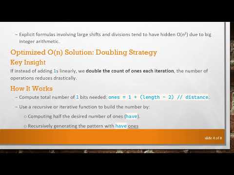 Efficiently Generating Repeated 100...100...1 Patterns in Binary with O(n) Complexity