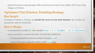 Efficiently Generating Repeated 100...100...1 Patterns in Binary with O(n) Complexity