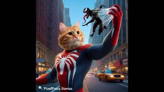 Epic Showdown: Spider-Kitten Cat vs Venom in New York City!