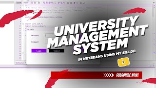 Complete Guide to Building a University Management System Project in NetBeans with MySQL DB