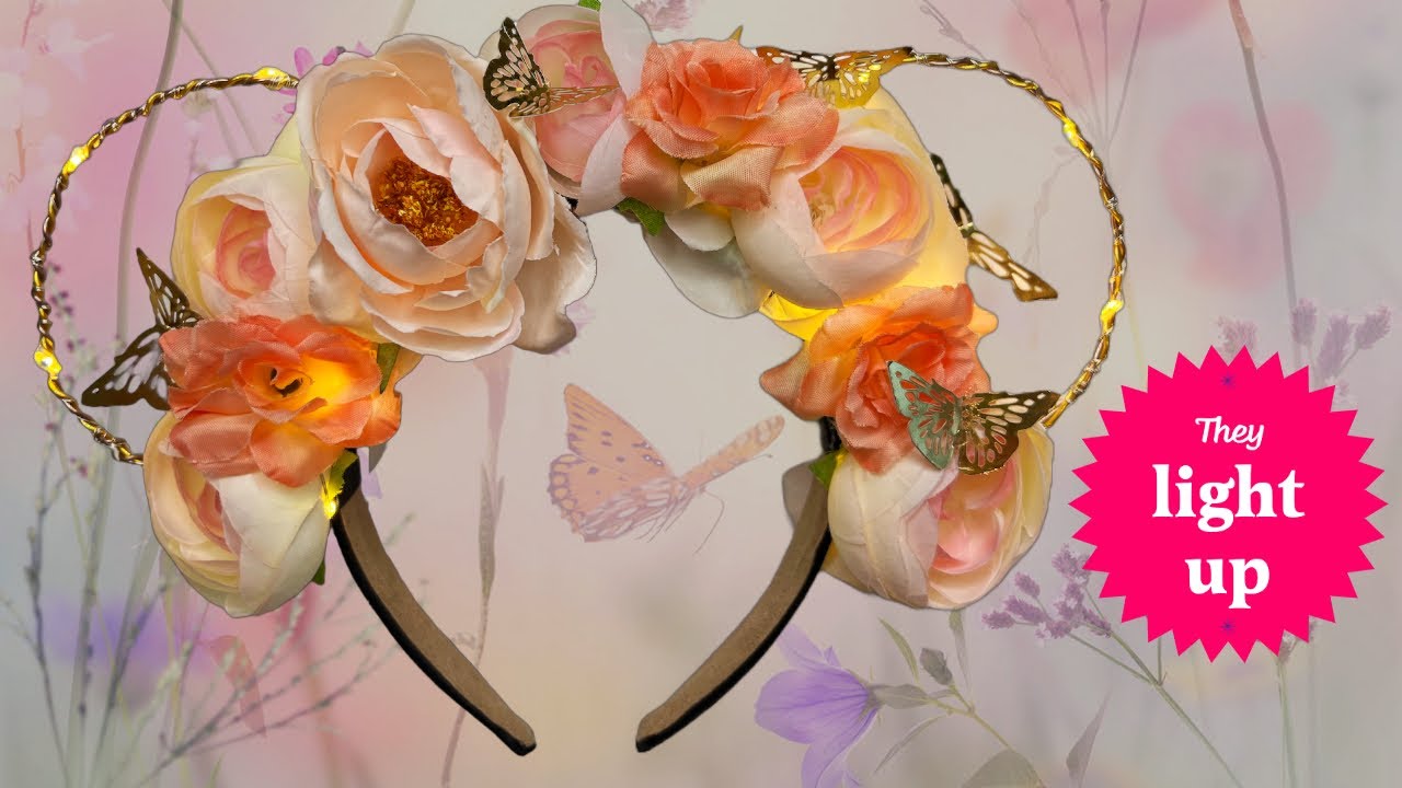 DIY LIGHT UP Floral Butterfly Mickey Ears | Inspired by Dos Orugetas