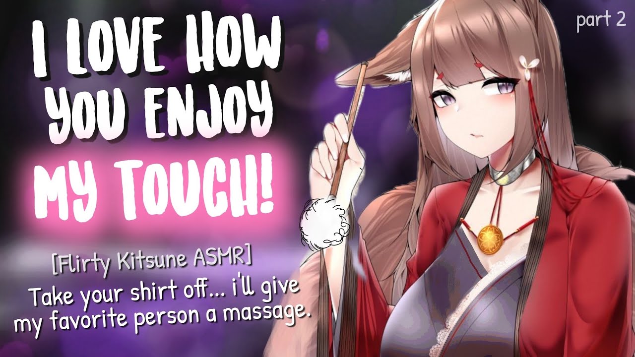 Your Flirty Kitsune's blissful Massage 💗 [ASMR Binaural | Cuddles & Heartbeat | Amagi | Hair Play]