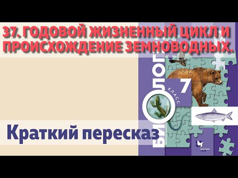 37. Годовой жизненный цикл и происхождение земноводных. Биология 7 класс.  Краткий пересказ.