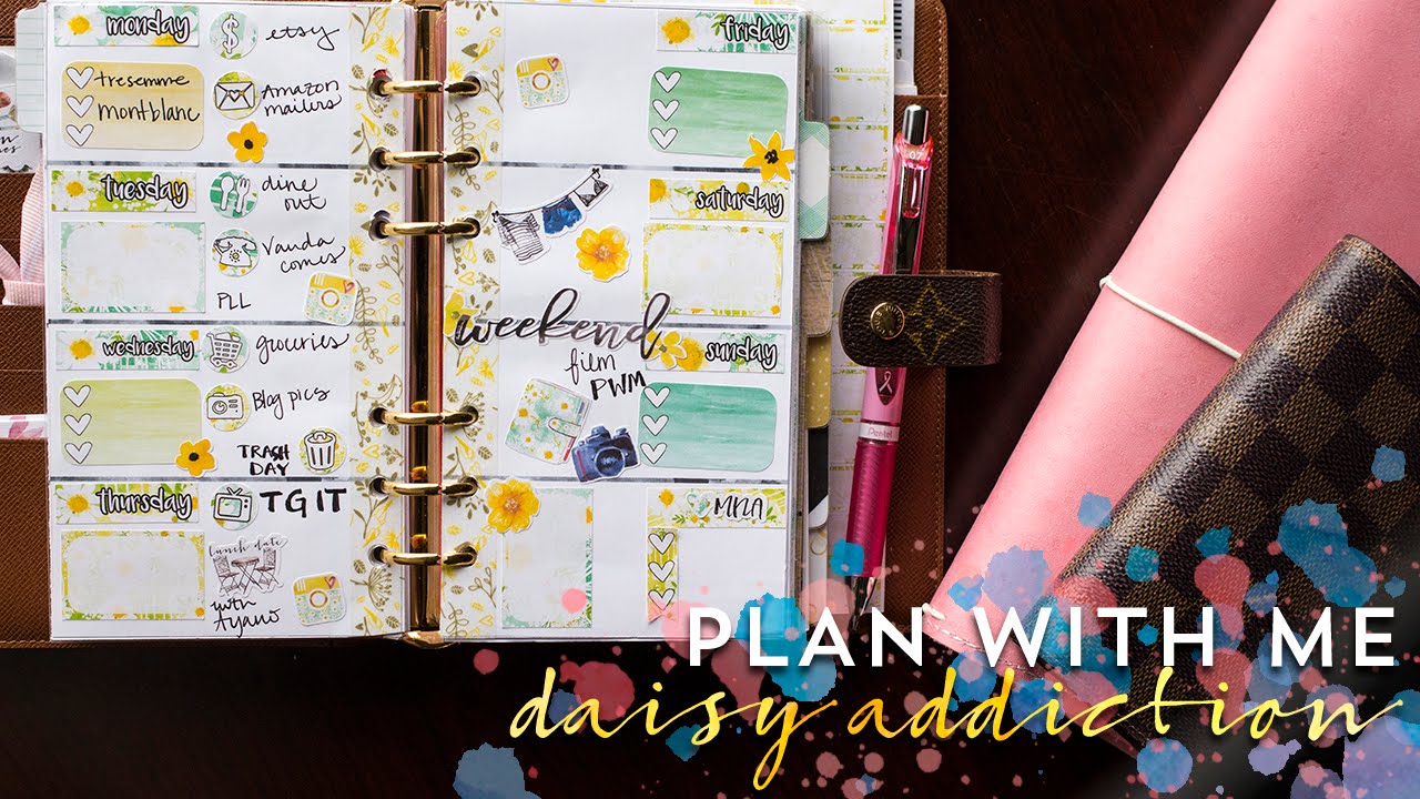 Plan With Me: Daisy Addiction | Louis Vuitton MM Agenda - YouTube