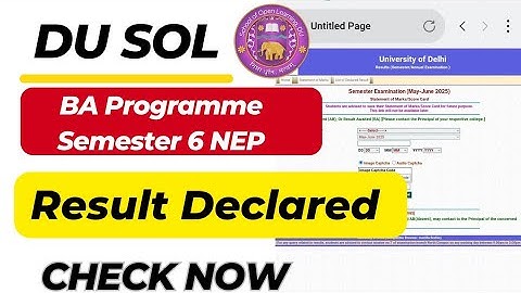 SOL BA PROG 6th Semester Result Declared May June Exam 2025 | SOL 6th Sem BA PROG Result 2025: NEP