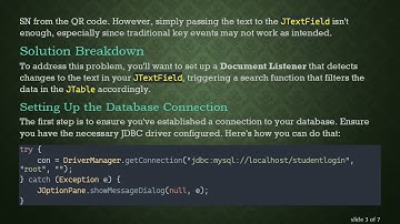Automatically Filter JTable Upon QR Scan