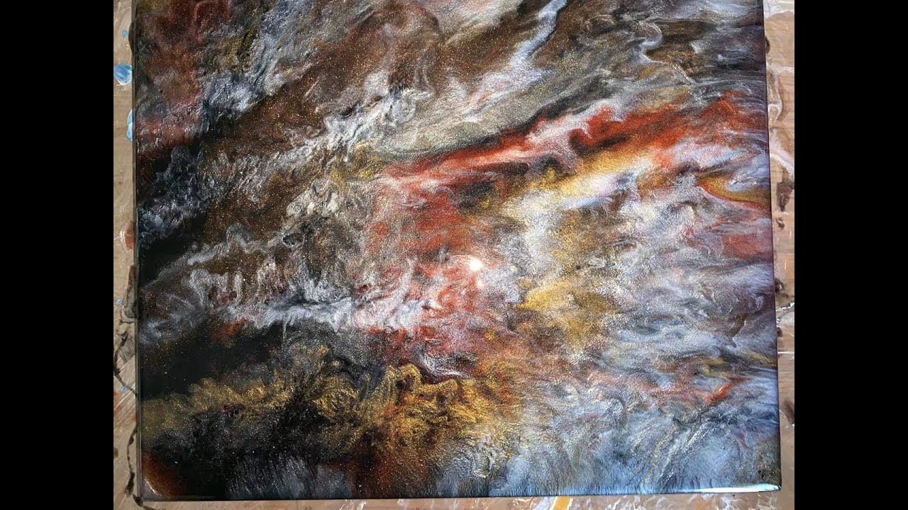 Resin painting with hair blower technique pour painting YouTube