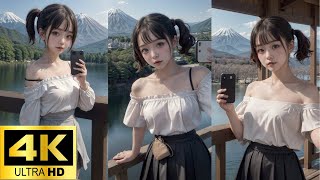 【AI LookBook 4K】Today's beautiful girl　今日の美少女 #富士山 #富士五湖 #観光旅行 #beauty #aimodel #girls