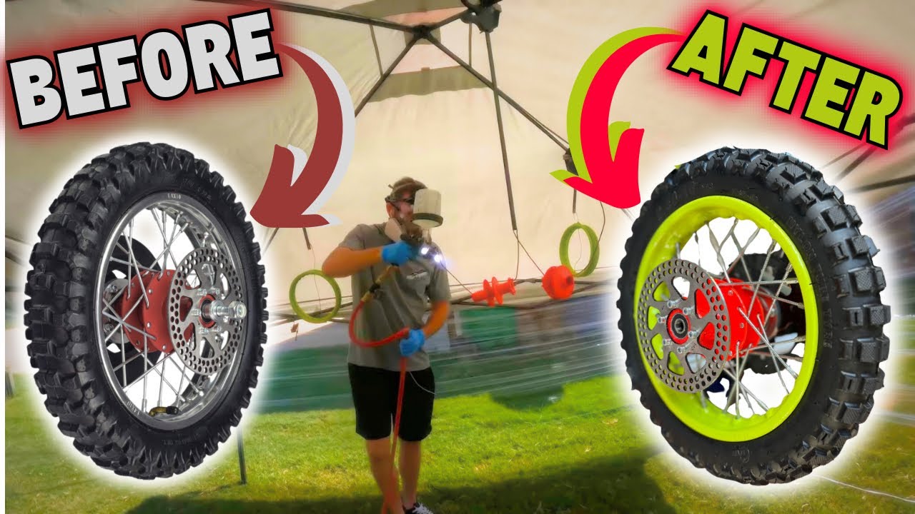 Покраска и сборка колес для мотоцикла Ultimate Razor Dirt Bike