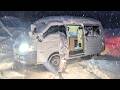 【天候急変】ドカ雪福島車中泊。積雪20cmホワイトアウトの雪山。