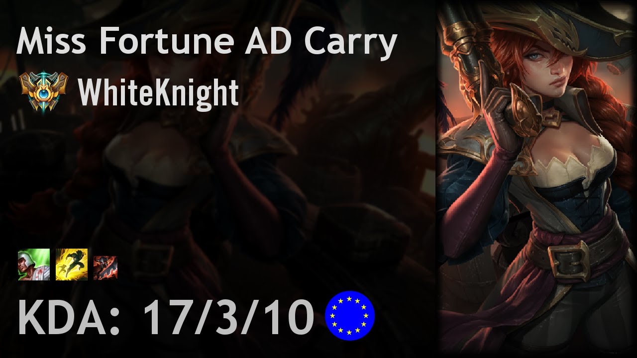 Miss Fortune AD Carry vs Jhin - WhiteKnight - EUW Challenger Patch 7.14