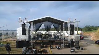 Montagem de Palco, Som, Luz e Paineis de LED no show da dupla Mayck e Lyan. Locação de equipamentos