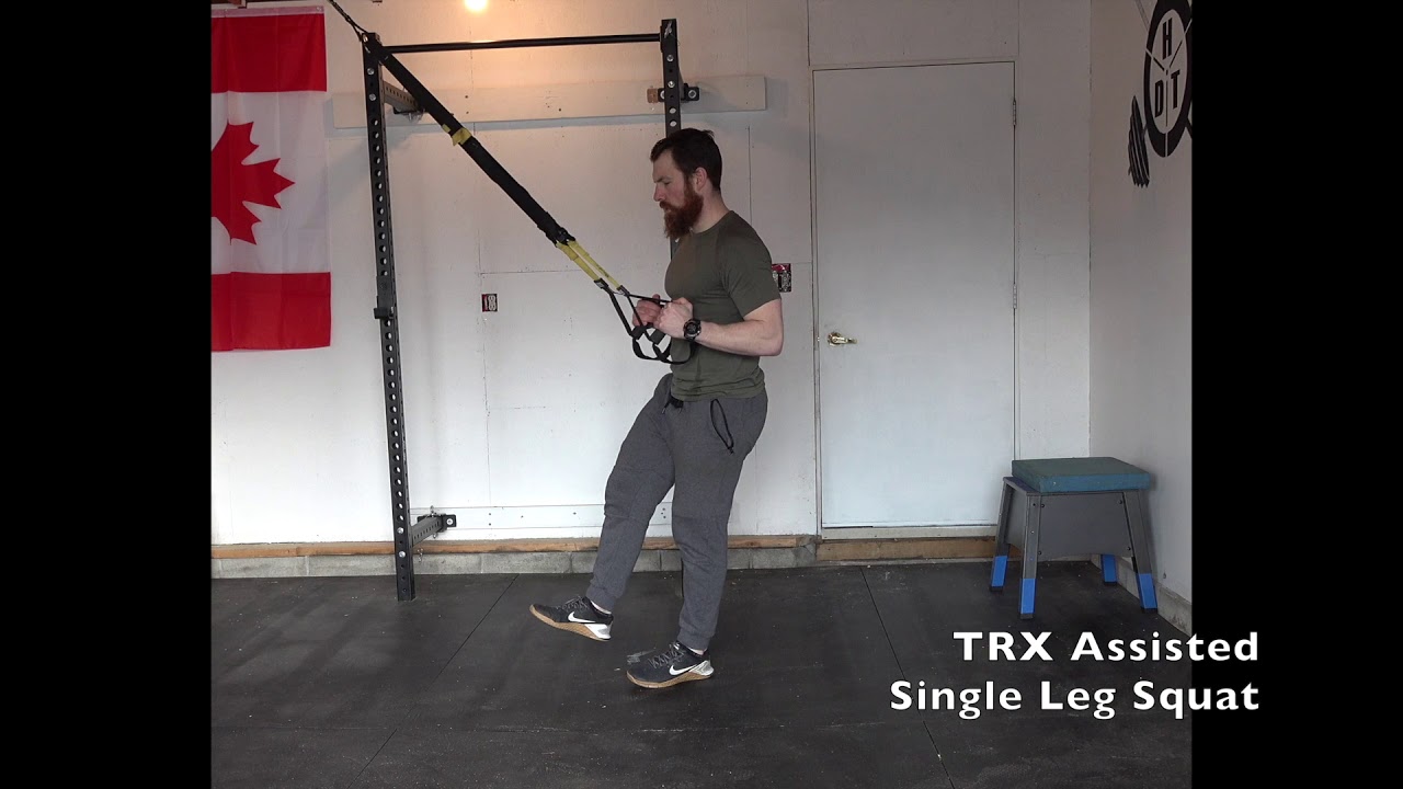 TRX Assisted Single Leg Squat YouTube