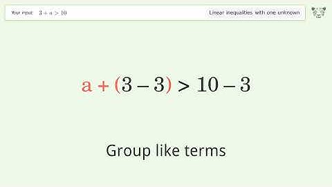 Solving Linear Inequalities: 3+a is Greater Than 10