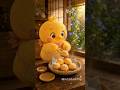 Perfect golden cakes made by a duck #shorts #baking #animation
