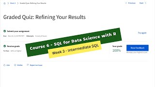 sql for data science with r coursera answers week 3 || IBM || theanswershome