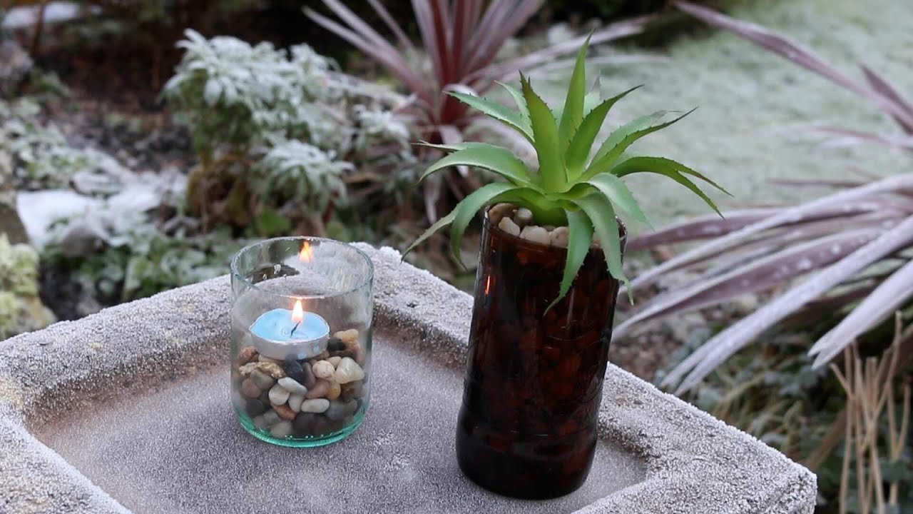 How To Cut Old Glass Bottles Using Ice And A Candle YouTube