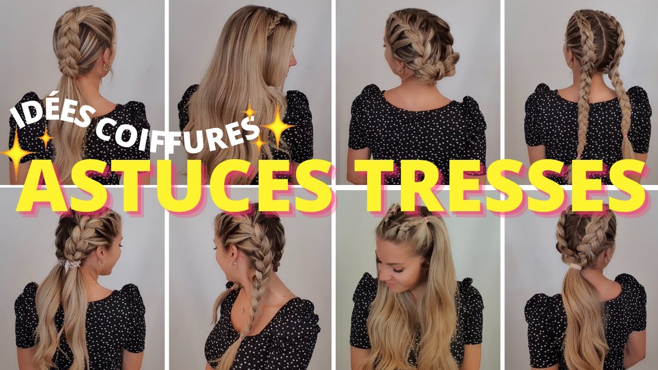 COIFFURE FACILE AVEC DES TRESSES ☀️ coiffure tresse été 2022 ☀️ Coiffure  summer 2022 facile, image size:1280x720