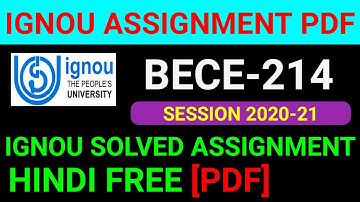 BECE-214 Solved Assignment 2021, BECE 214 Solved Assignment 2020-21 in Hindi, BECE 214 Assignment