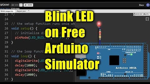 Getting started with free online Arduino simulator - Blink example - Arduino Mega- 2022