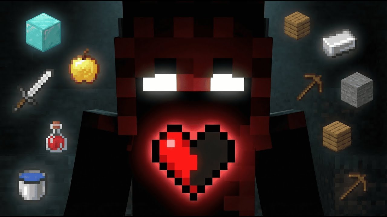 ماين كرافت لكن على كل اشيفمنت انقص قلب !!