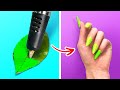 3D-PEN NAIL EXTENSIONS || Cool Repair Tricks, Beauty Hacks And DIY Jewelry With Glue Gun