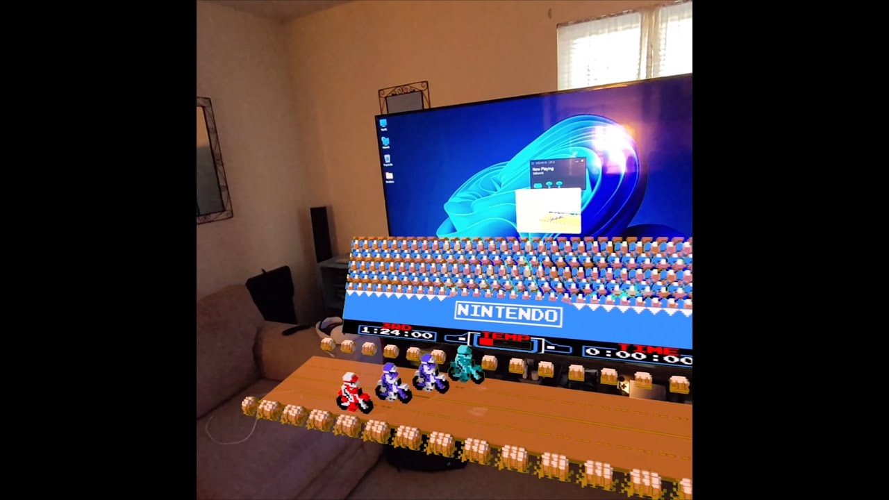 Excitebike in 3dSen AR mode
