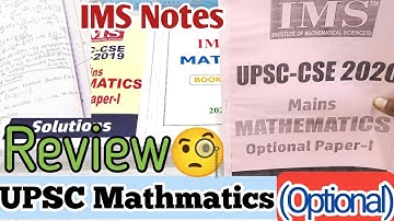 IMS Mathematics optional notes review 🔥|Maths optional notes for Upsc cse mains 2022 (IMS Coaching)|