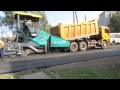 Работа асфальтоукладчика