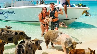 Exploring Famous Pig Beach With My Girlfriend!! (Swimming Pigs)