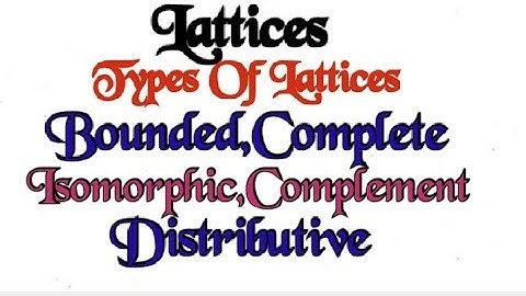 @btechmathshub7050Types of lattices-Bounded,complete,Isomorphic,Complement,Distributive