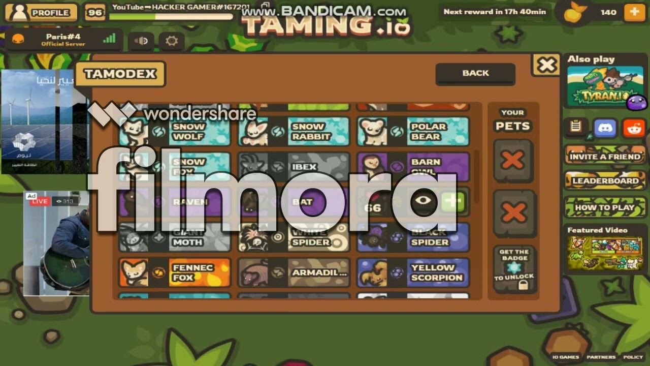 صورت كل حيواناتي في لعبة taming.io - YouTube
