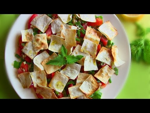 Видео рецепт Салат "Фаттуш" с лавашом