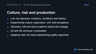 Planning and Testing Quadrants | ISTQB CTAL-AT v2.0 — Ep. 02