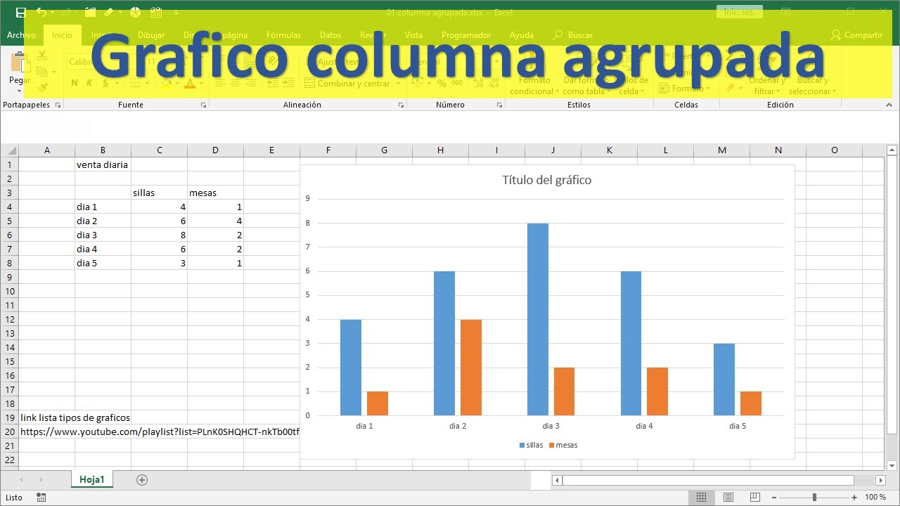 01 grafico excel columna agrupada - YouTube