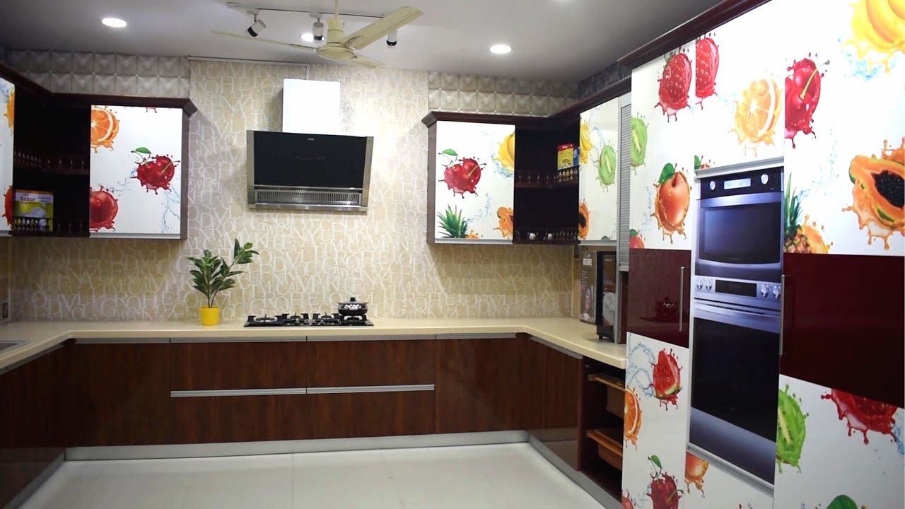 Digital Laminated Modular Kitchen Showroom Display By Space Designs