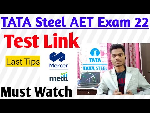 Tata Steel AET Exam New Mail |  Last Tips for Aet Exam 2022 | Mercer Mettl TATA AET