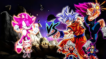 Sonic Black V2 OP (all form) (New) VS Goku DBS V3.5 OP (AF) & Vegeta DBS OP (AF) in Jump Force Mugen